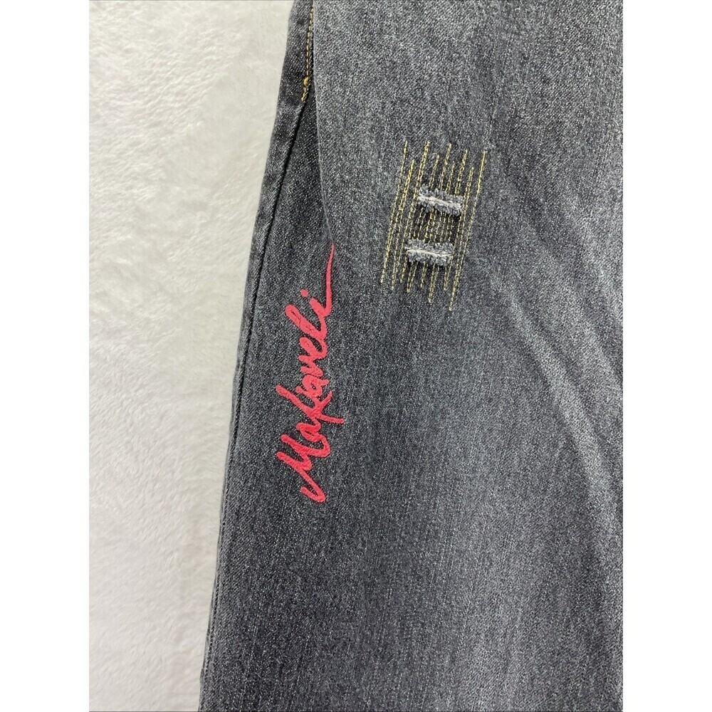 Vintage Y2K Makavelli Black Denim Jeans Mens sz 38x34 - Picture 2 of 9